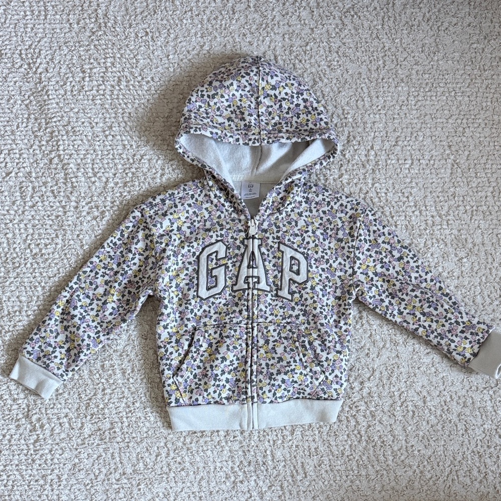 GAP Kids Floral Hoodie - White and Multicolor